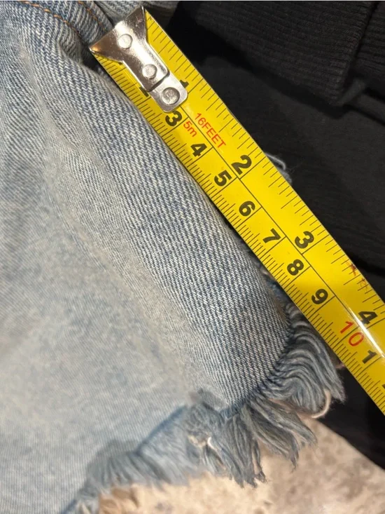 NWOT Abercrombie & Fitch Light Blue Distressed Denim Shorts - Picture 5 of 5